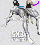 a cartoon of a woman doing a leg exercise with the words 5x30 2 min / day written on it .