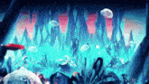 a painting of a jellyfish swimming in the water