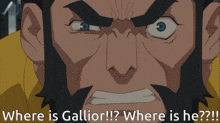 two blue cartoon characters with the words where is gallior