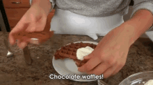 Really Yummy Chocolate Waffle Recipe GIF - Cooking Waffles Chocolate GIFs