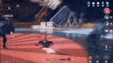 a person is playing a video game while holding a dice and a sword .