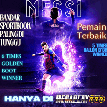 a poster of a soccer player that says hanya di megaplay