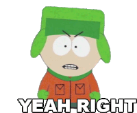 Yeah Right Kyle Broflovski Sticker - Yeah Right Kyle Broflovski South Park Stickers