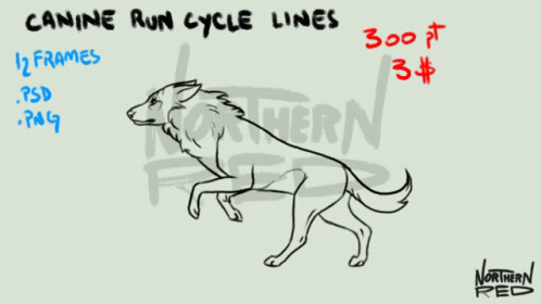 wolf run cycle frames