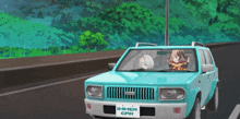 a blue car with a license plate that says " immer car "