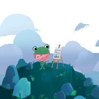 Mostly Cloudy Froggy Sticker - Mostly Cloudy Froggy Pixel Stickers