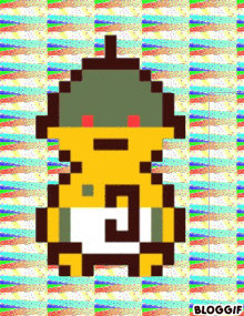 a pixel art drawing of a cartoon character with the word bloggif below it