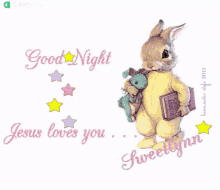 Good Night Jesus Loves You Gifkaro GIF - Good Night Jesus Loves You Gifkaro Rabbit GIFs
