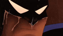 a close up of a cartoon character 's face with tears coming out of his eyes