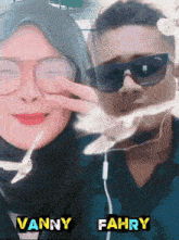 a man and a woman with the names vanny and fahry written on them
