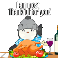 Penguin Thanksgiving Sticker - Penguin Thanksgiving Turkey Stickers