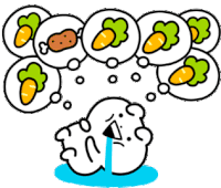 お腹空いた うさぎゅーん Sticker - お腹空いた うさぎゅーん Usagyuuun Stickers