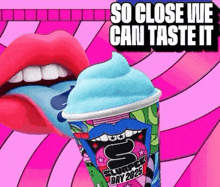 an advertisement for slurpee day 2025 with a woman 's mouth and a cup of slurpee