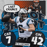 an advertisement for a carolina panthers football player