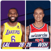Los Angeles Lakers (26) Vs. Washington Wizards (26) First-second Period Break GIF - Nba Basketball Nba 2021 GIFs