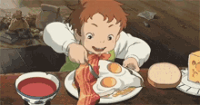 Eating Breakfast Hungry GIF - Eating Breakfast Hungry Eggs GIFs