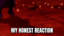 a man in a top hat is laying on the ground with the words `` my honest reaction '' written below him .