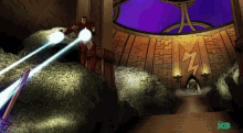 a cartoon scene with xd written on the bottom right