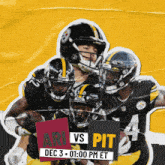 a group of football players holding a sign that says pit