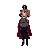 a 3d rendering of a woman with a red coat