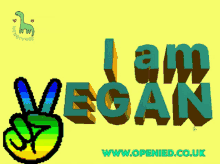 Vegan I Am Vegan GIF - Vegan I Am Vegan Peace Sign GIFs