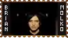 a postage stamp with a picture of brian molko on it
