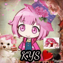 a picture of a little girl with the name kys on the bottom