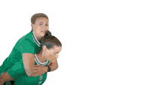 piggyback nadene caldwell demi vance northern ireland football giddy up