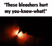 a picture of a monster with the words " these bleachers hurt my you-know-what ! "
