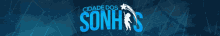 cidade dos sonhos is written in blue on a dark blue background