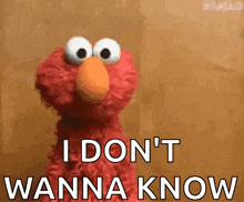 elmo from sesame street says i don 't wanna know .