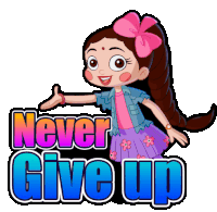 Never Give Up Chutki Sticker - Never Give Up Chutki Chhota Bheem Stickers