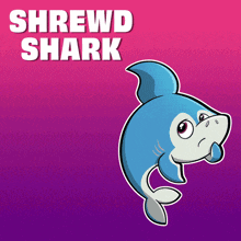 a shrewd shark with a pink background