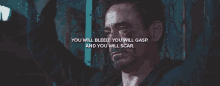 a close up of a man 's face with a quote written above him .
