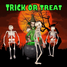 Trick Or Treat Halloween GIF - Trick Or Treat Halloween Skeletons GIFs