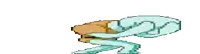 a pixel art of squidward from spongebob squarepants walking