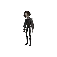 a cartoon character with a cross in his hand