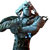 a statue of a monster with one eye and a huge horn