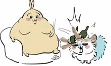 a drawing of a rabbit and a hedgehog with the words little fox on the bottom