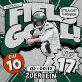 a cartoon drawing of a football player with the words straight through