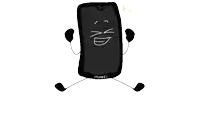 a cartoon drawing of a huawei cell phone