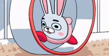a cartoon of a rabbit in a hamster cage