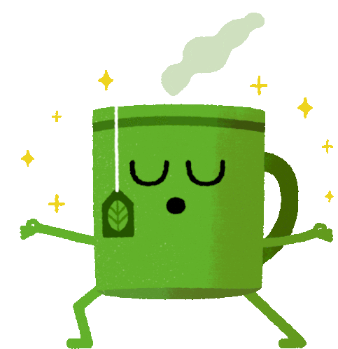 Calm Herbal Tea Does Yoga Pose Sticker - Caffeine Rush Tea Good Morning Stickers