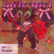 a poster that says babygirl on it with a picture of a devil