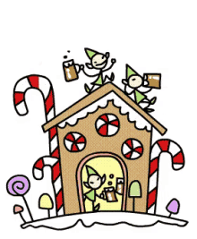 Gingerbread House GIF - Gingerbread House Elves Candy Cane GIFs