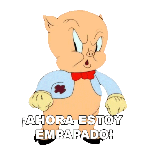 Ahora Estoy Empapado Porky Sticker - Ahora Estoy Empapado Porky Looney Tunes Stickers