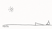 a drawing of a stick figure doing a trick on a ramp .