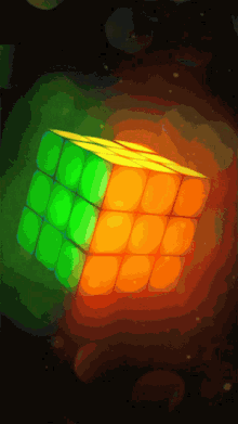 rubiks cube light glow spin