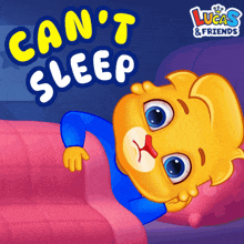 an advertisement for lucas and friends shows a teddy bear laying on a bed
