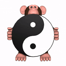 yin yang yin yang sticker zen harmony monkey